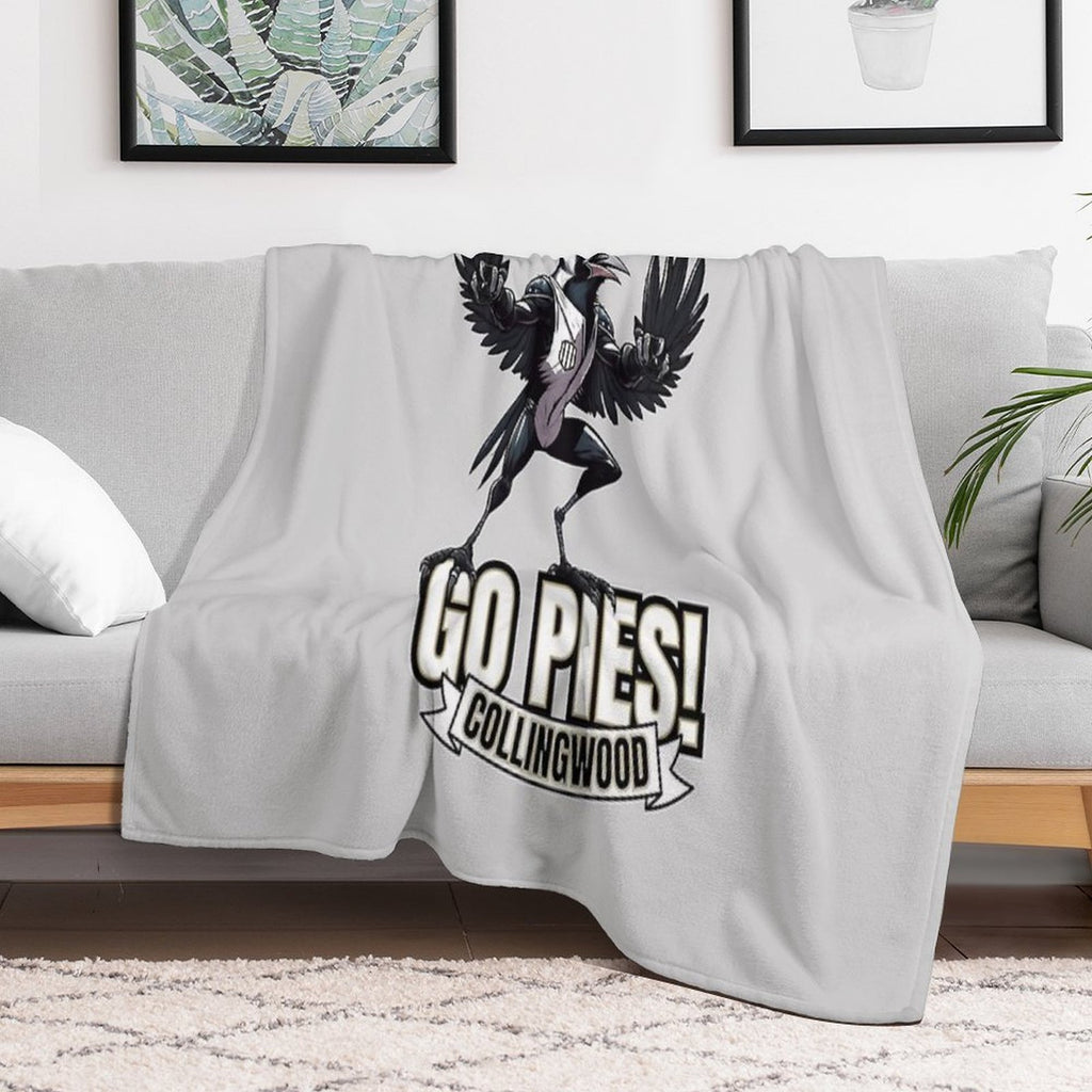 Collingwood Go Pies! Magpies Gift-ready Throw Blanket