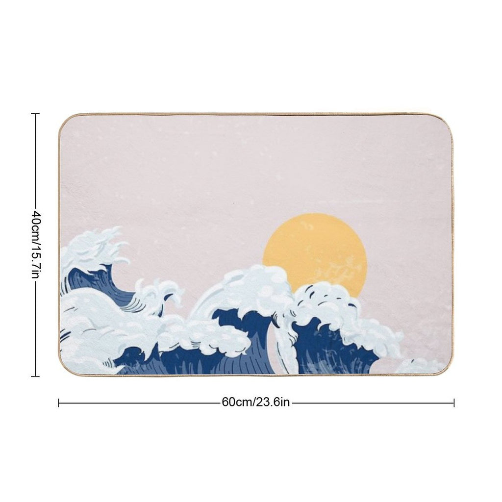 Ocean Waves  Dirt-Trapping Bath Mat