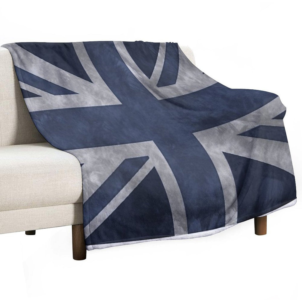 Blue Distressed Union Jack Compact Throw Blanket