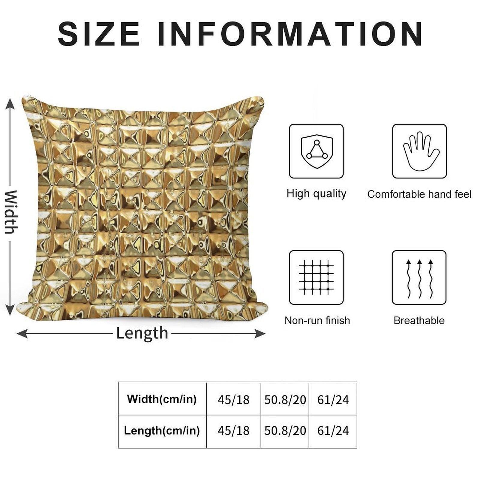 Photograph of Gold ONLY - Not Reflective Soft Skin-Friendly Throw Pillow
