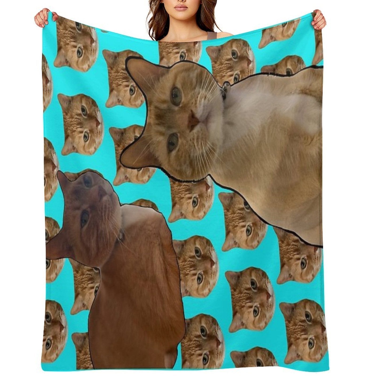 Field of Ginger Cats Named Steve Easy Care Throw Blanket
