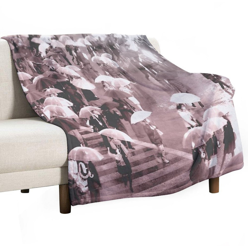 Rainy Day in Shibuya Multi-functional Throw Blanket