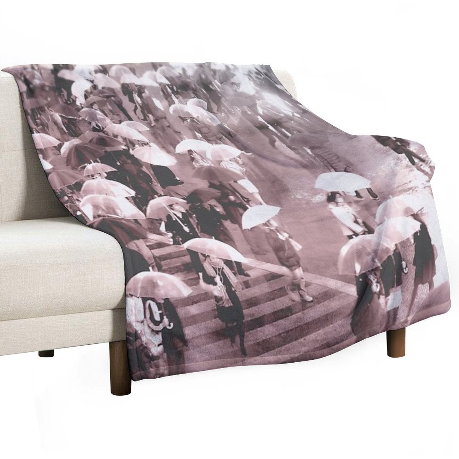 Rainy Day in Shibuya Multi-functional Throw Blanket