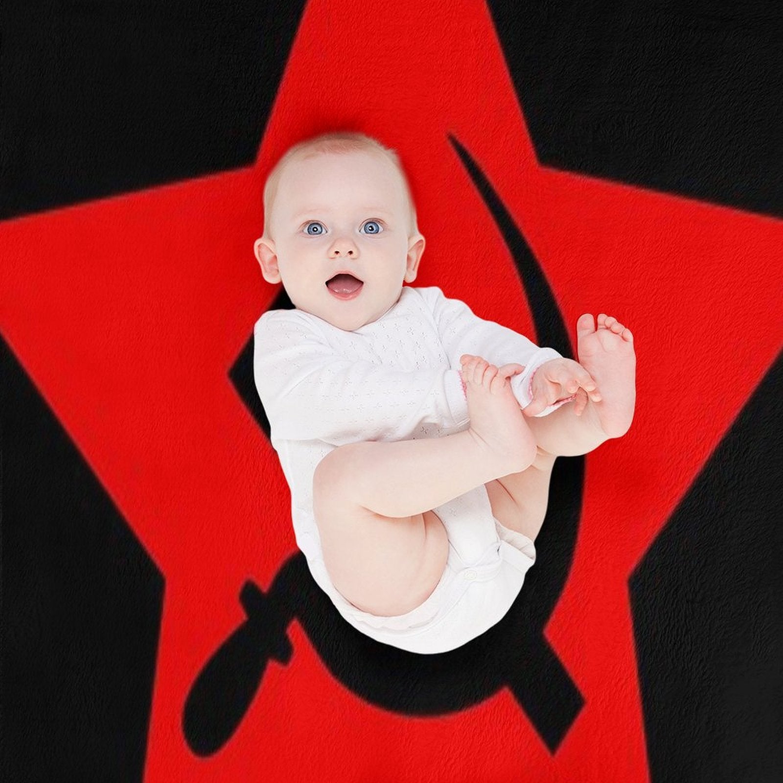 Communist Star; Hammer And Sickle Compact Throw Blanket