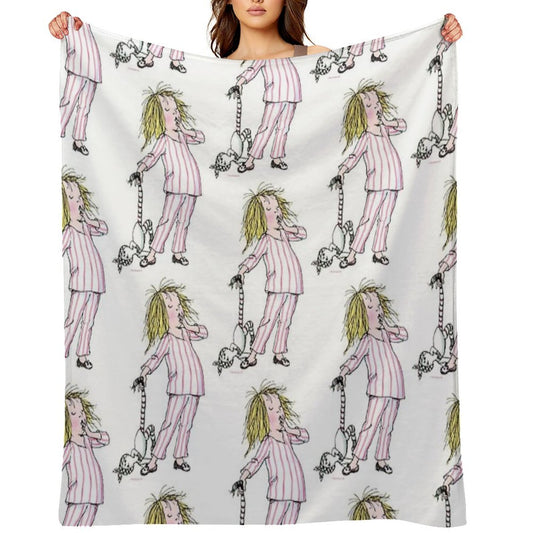 Yawning Eloise in Her Pajamas Eco-conscious Throw Blanket