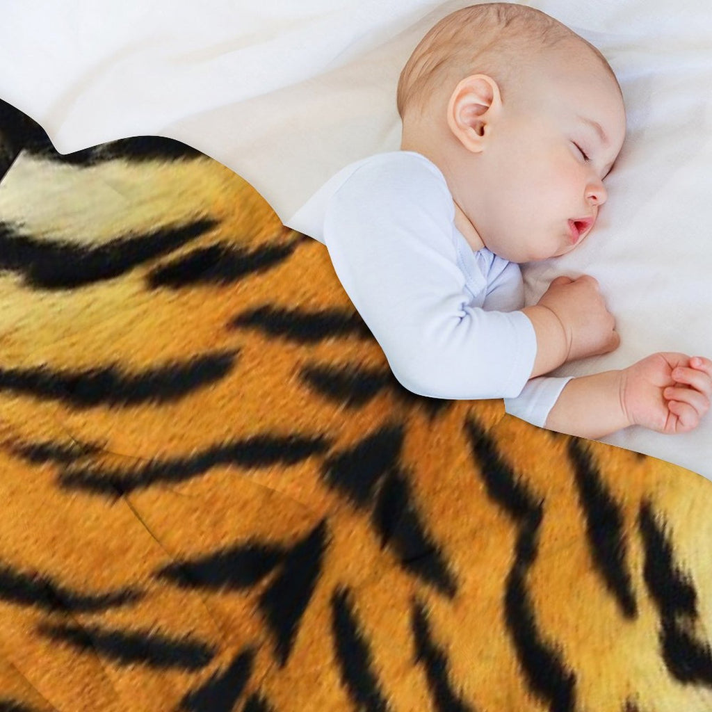 Tiger Print Wrinkle-free Throw Blanket