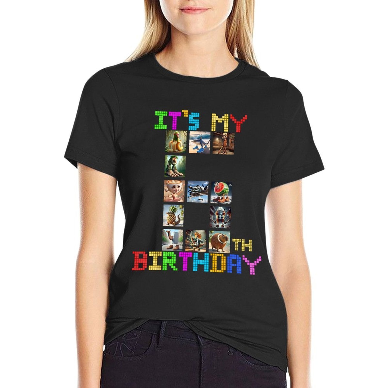 Its My 6th Birthday Funny Italian Brainrot Meme Boys Girls  Fade-proof Color T-Shirt