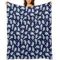 Cute Manatee Pattern - Blue Underwater Pattern Compact Throw Blanket