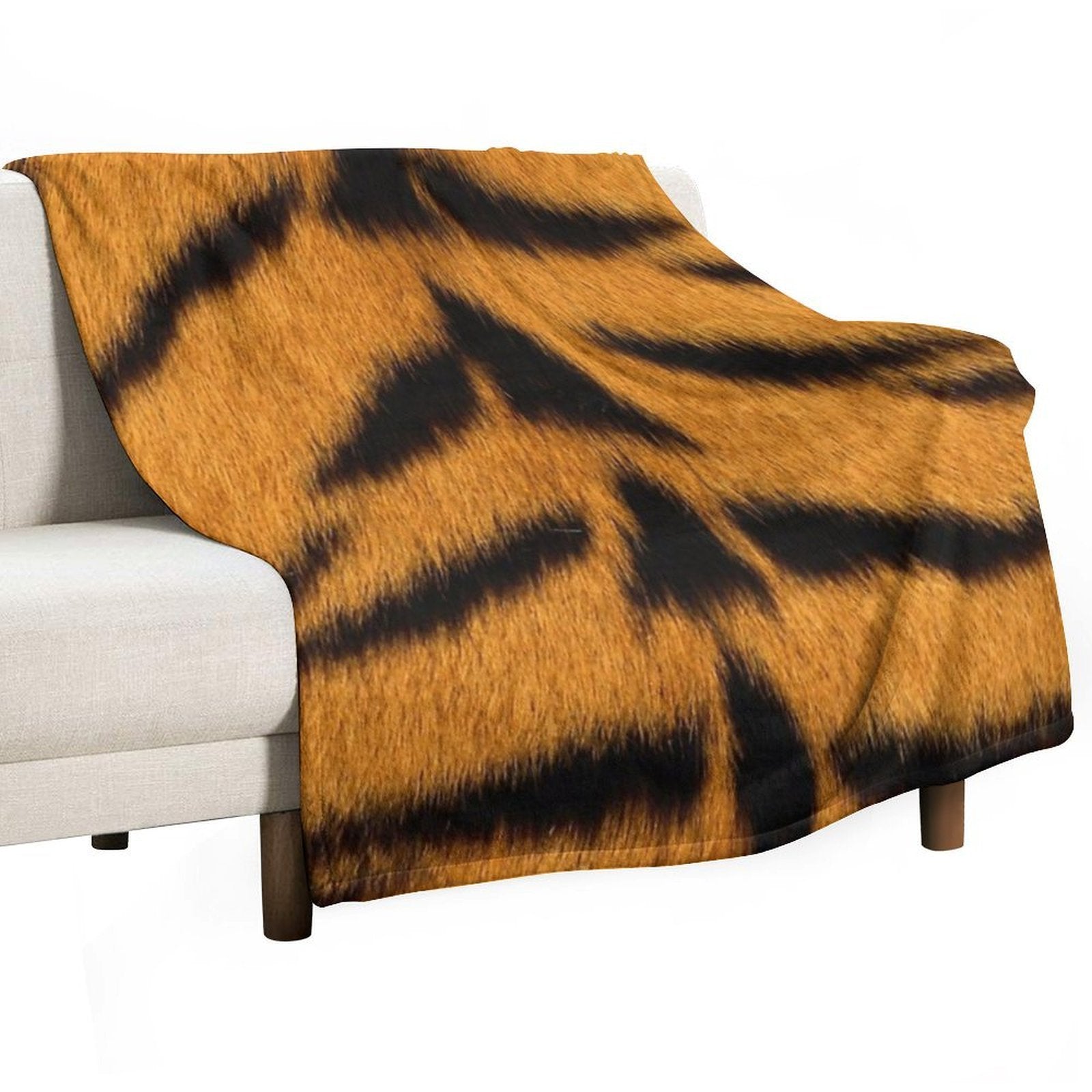 Tiger Print Design Wrinkle-free Throw Blanket
