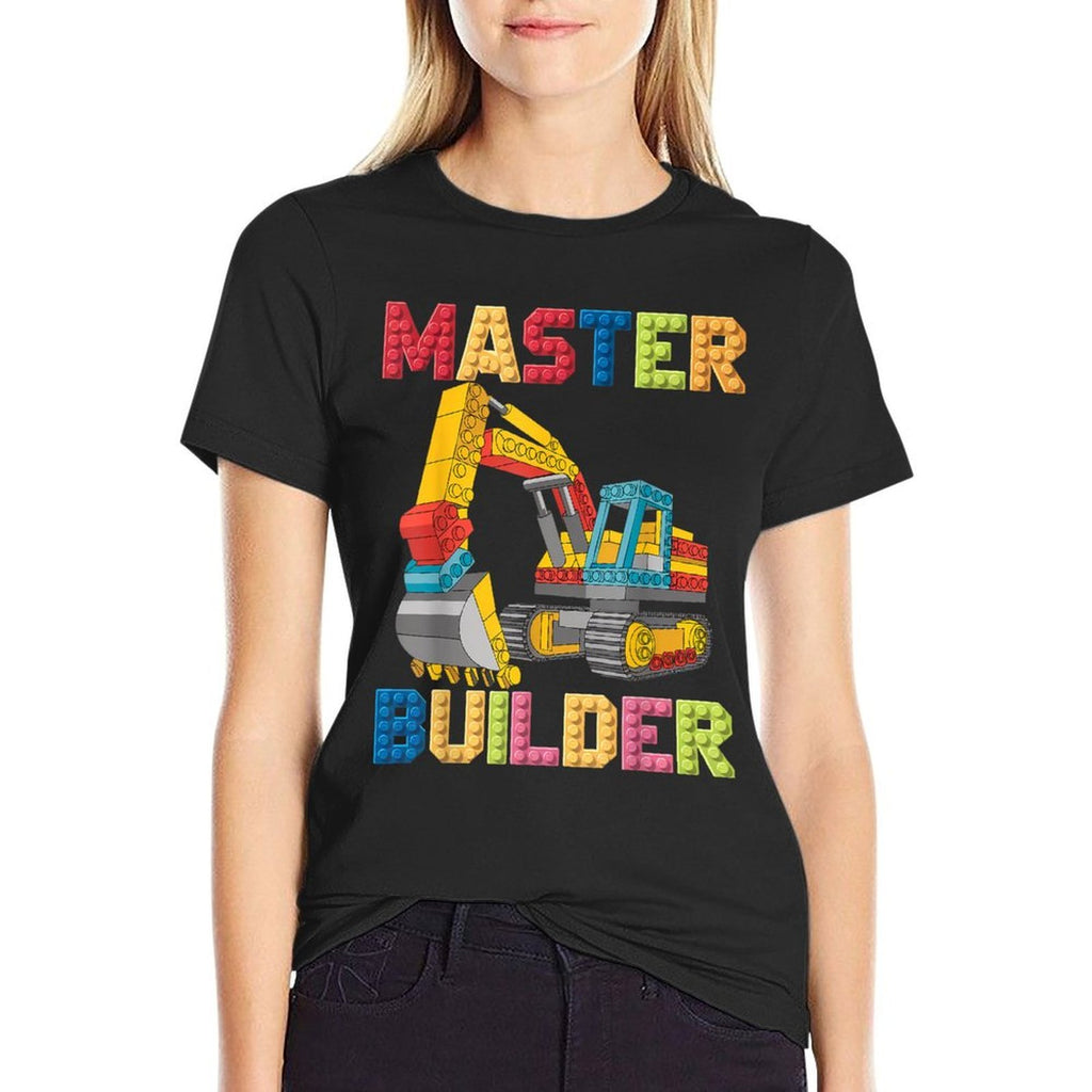 Master Builder Toys For Kids Men Building Blocks Excavator Comfortable T-Shirt