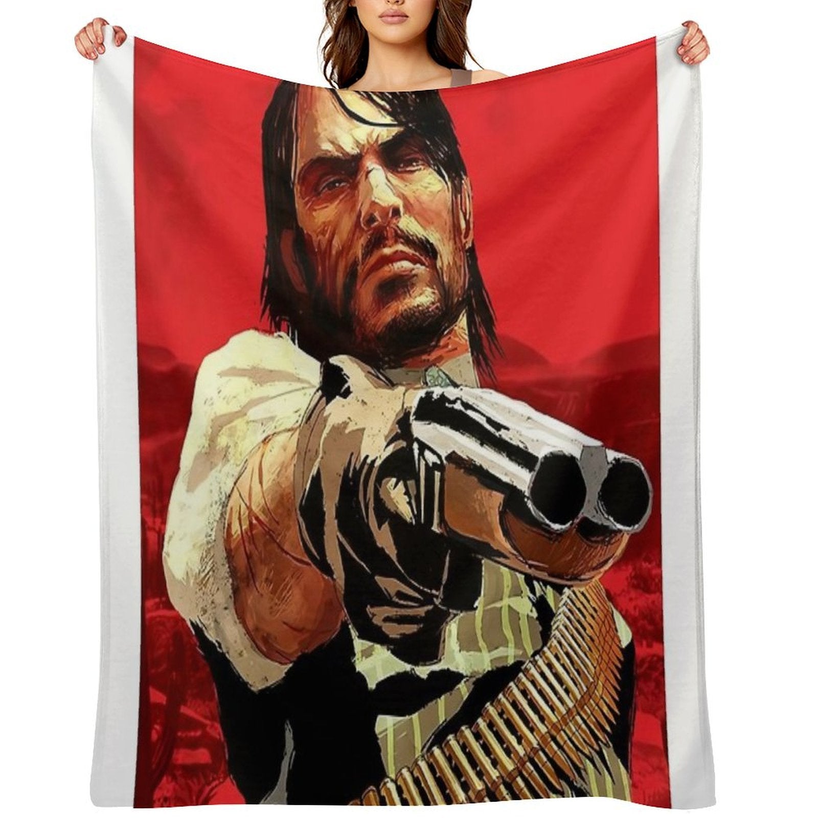 Doble Barrel  Art Works of Rdr 1 And 2 Online Game Eco-conscious Throw Blanket