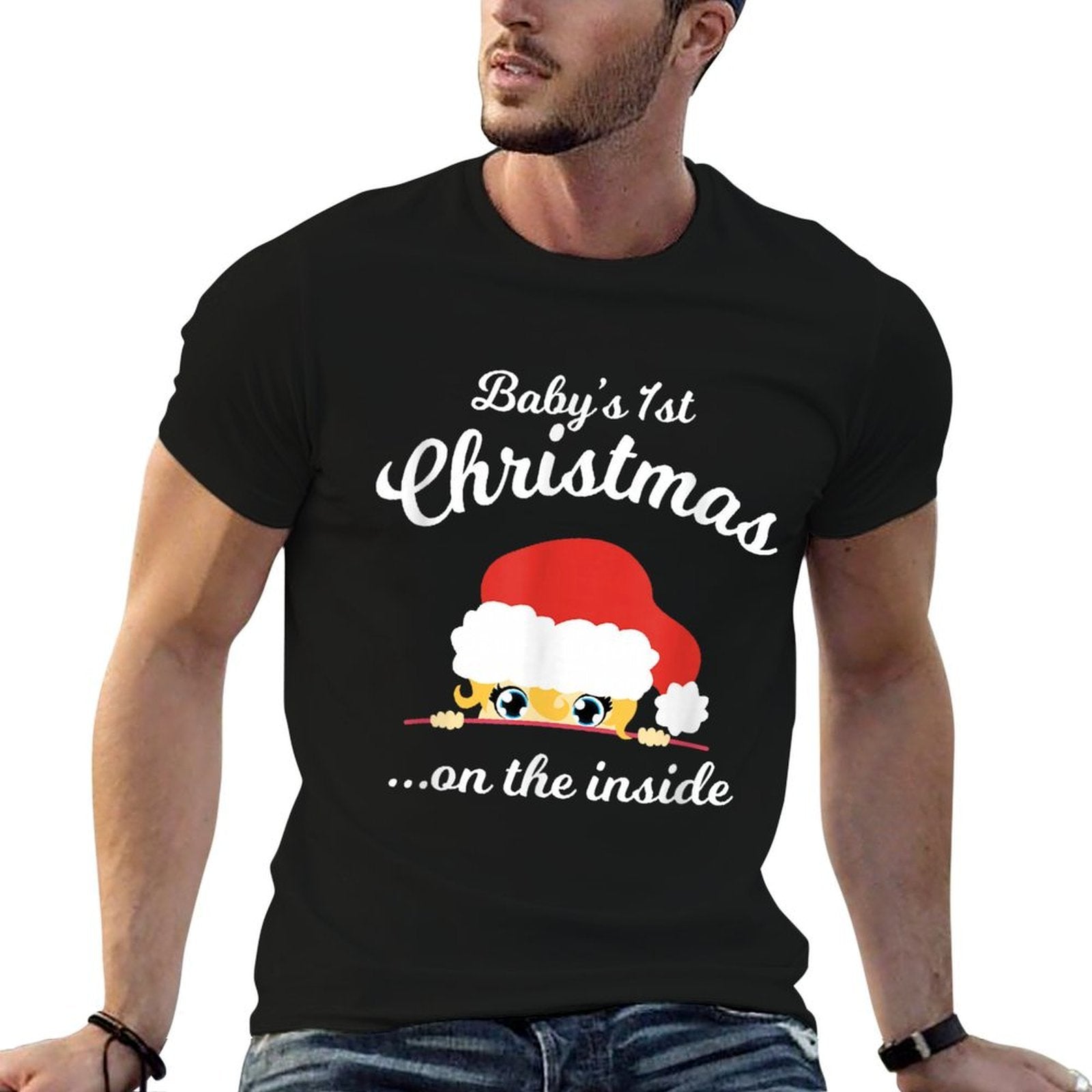 Babys First Chritsmas On The Inside Apparel  Eco-friendly Material T-Shirt
