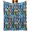 Penguins (Tiled Pattern) Velvety-soft Throw Blanket