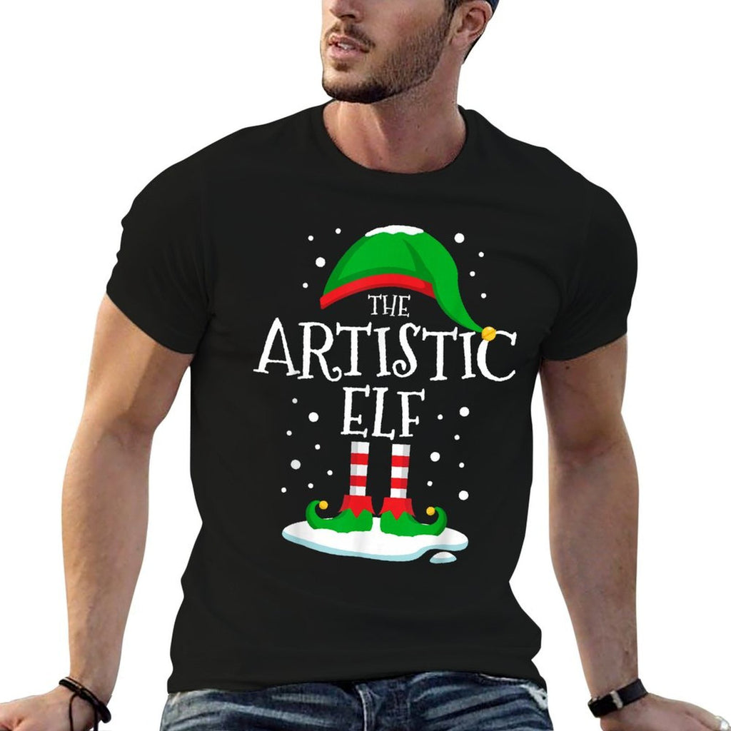 The Artistic Elf Christmas Family Matching Xmas Art Funny  Heathered Texture T-Shirt