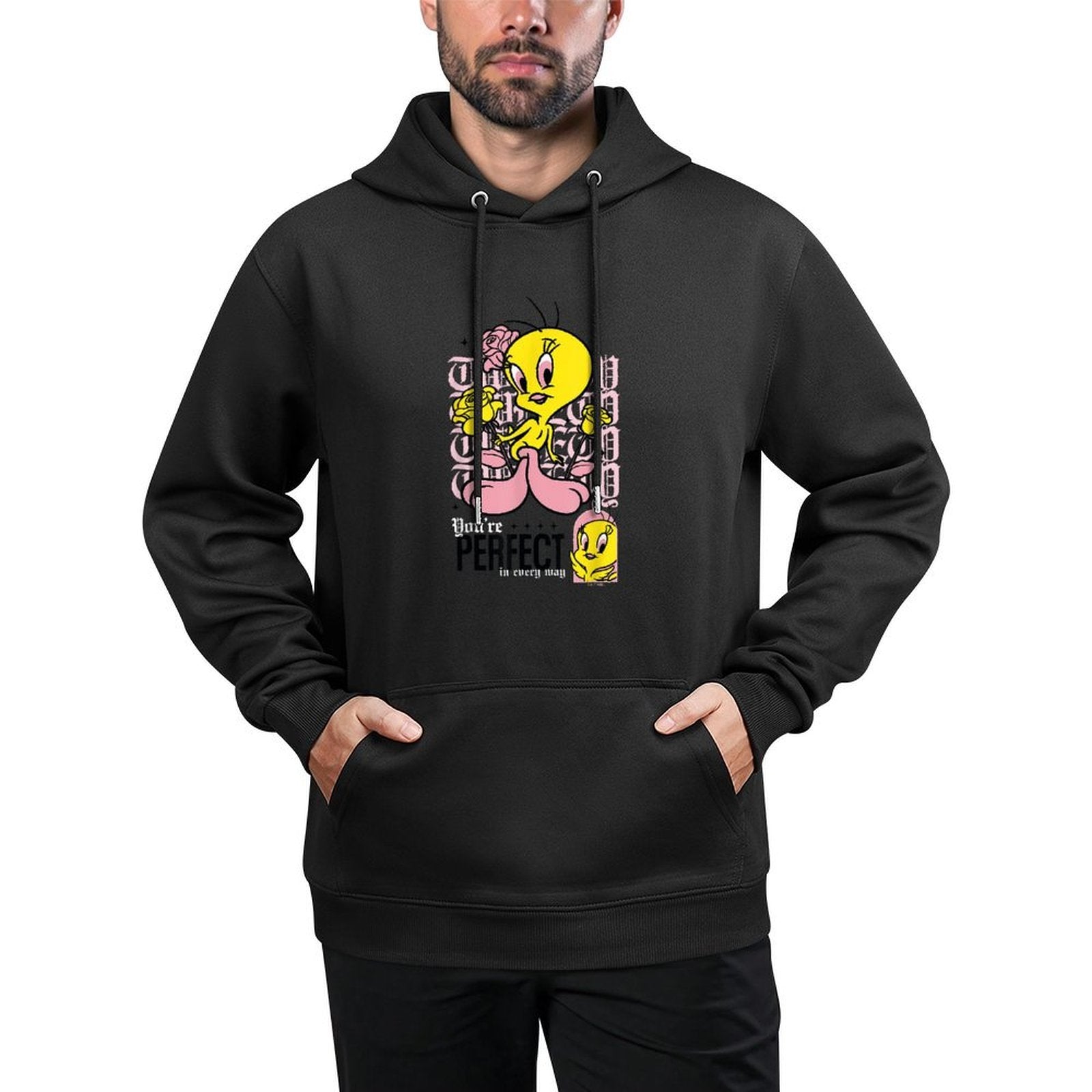 Looney Tunes Tweety Bird Youre Perfect In Every Way Retro Breathable Fabric Hoodie