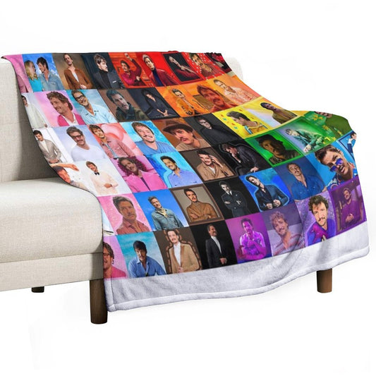 Pedro Pascal As The Progress Pride Flag Comfort Throw Blanket