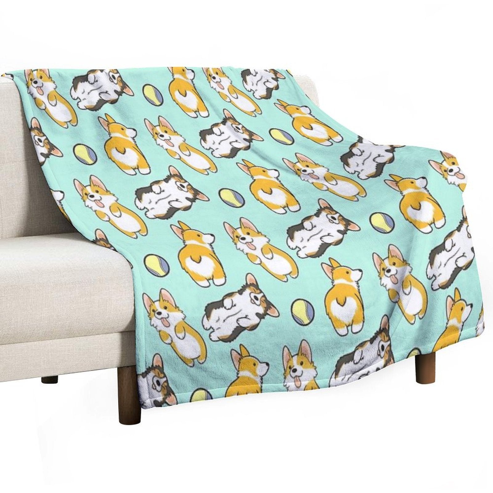 Corgi Set Eco-conscious Throw Blanket