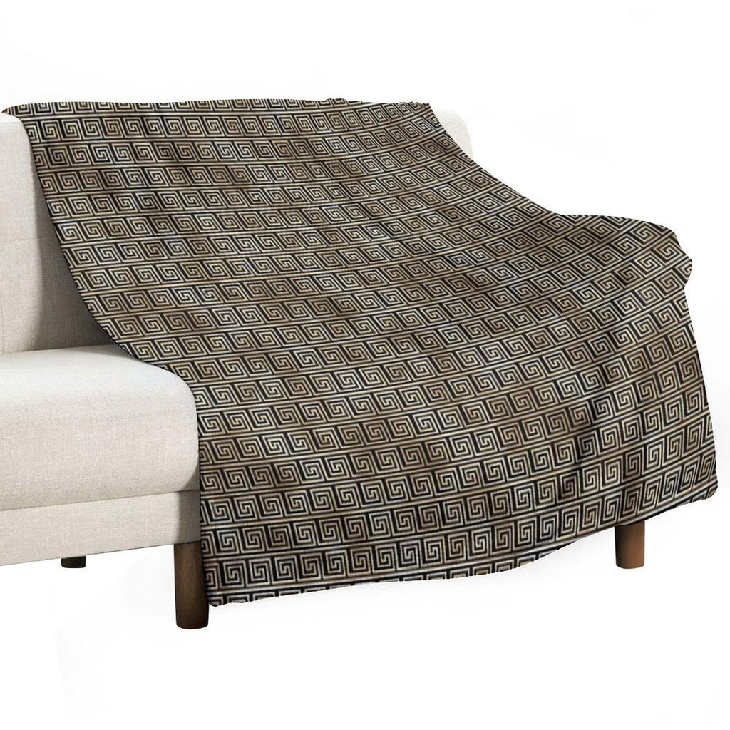 Art Deco Gold And Obsidian Cubed Pattern #1 Premium Throw Blanket