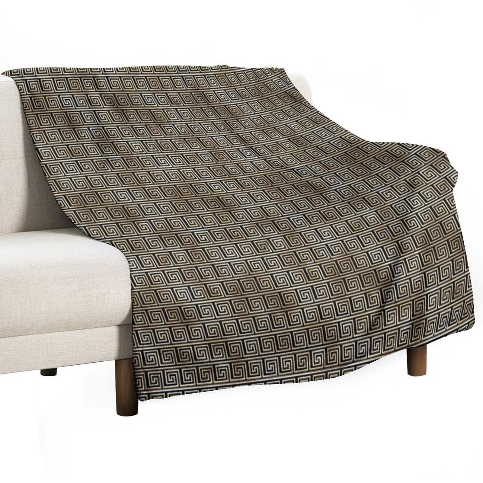 Art Deco Gold And Obsidian Cubed Pattern #1 Premium Throw Blanket