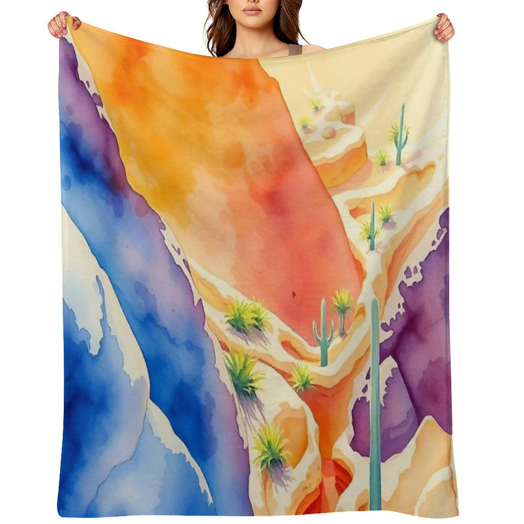 Vivid Painted Desert Canyon All-season Throw Blanket