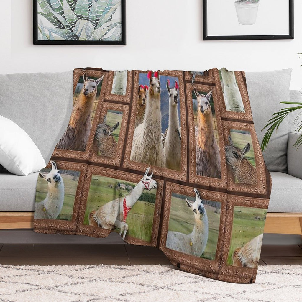 3D Llama-gigapixel Sustainable Throw Blanket