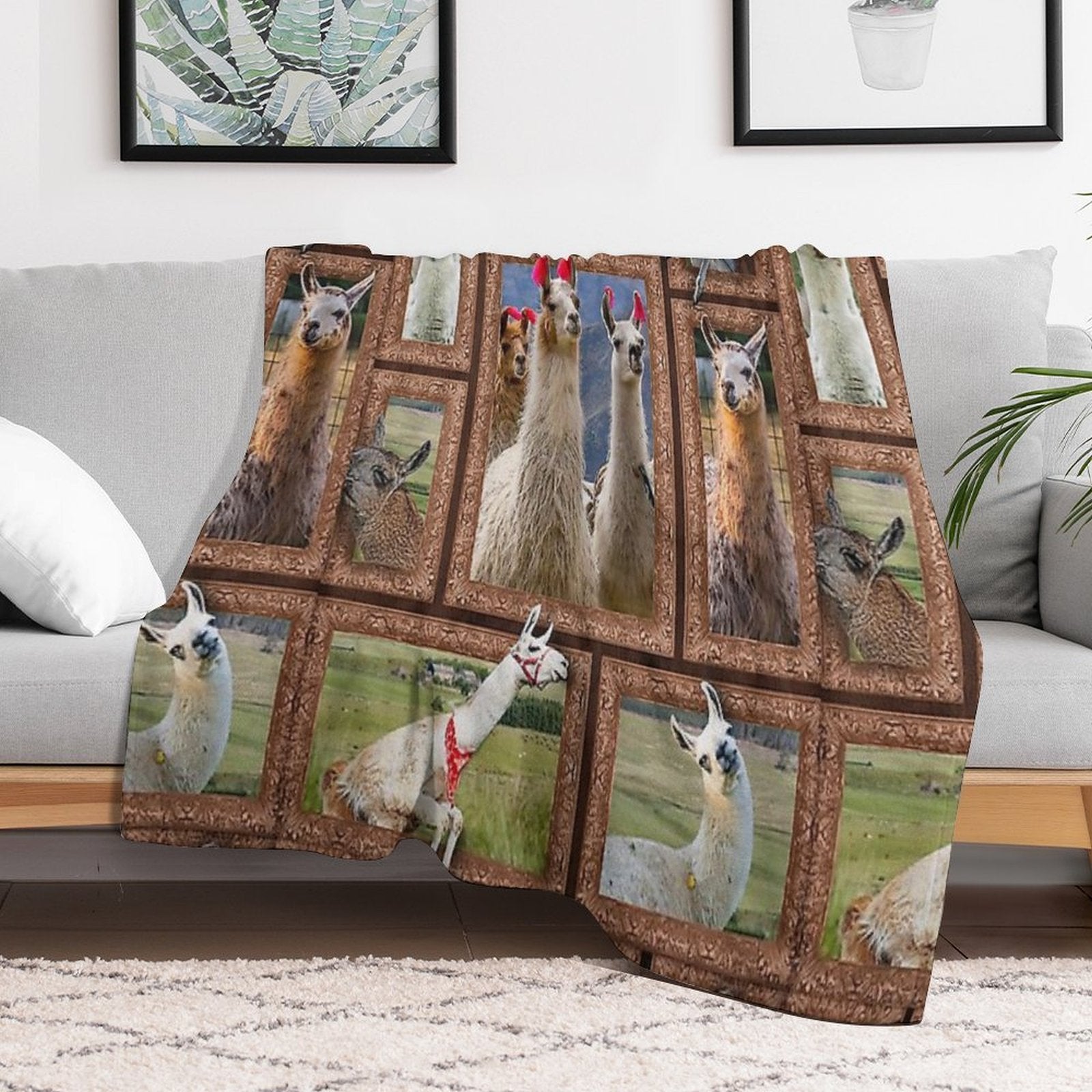 3D Llama-gigapixel Sustainable Throw Blanket
