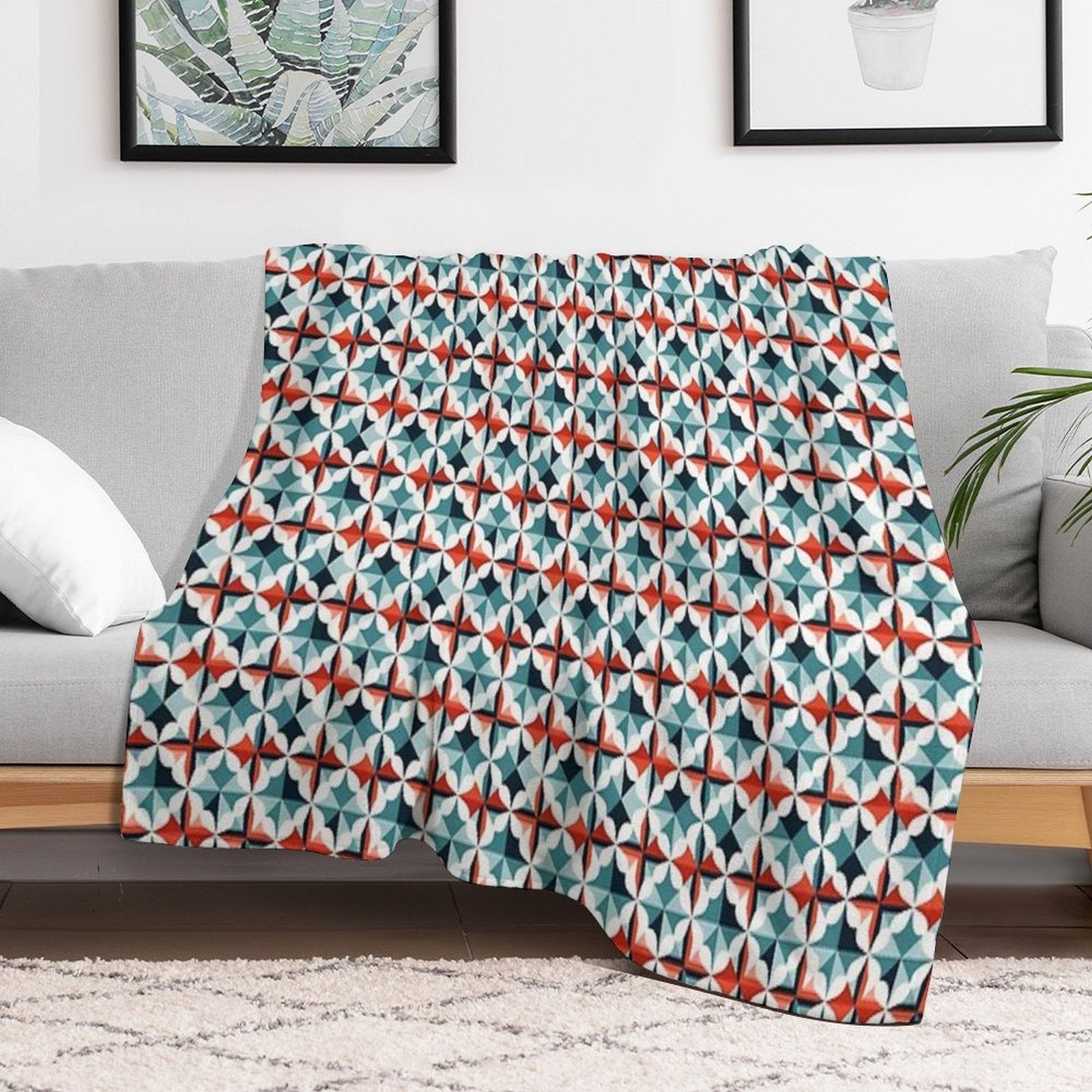 Contemporary Pattern Multi-functional Throw Blanket