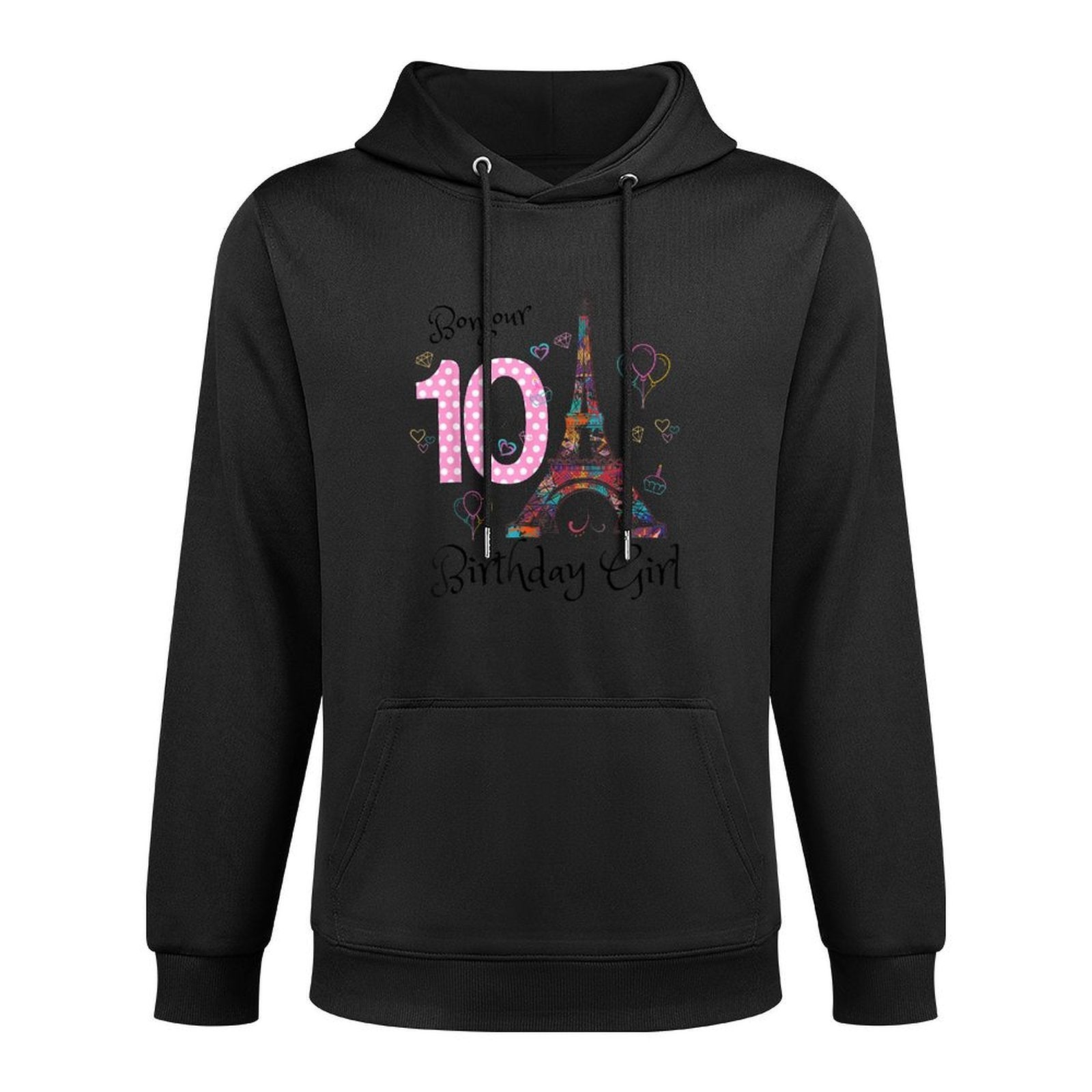 10th Birthday Girl Outfit France French Paris Eiffel Tower Medium-Weight Fabric Hoodie