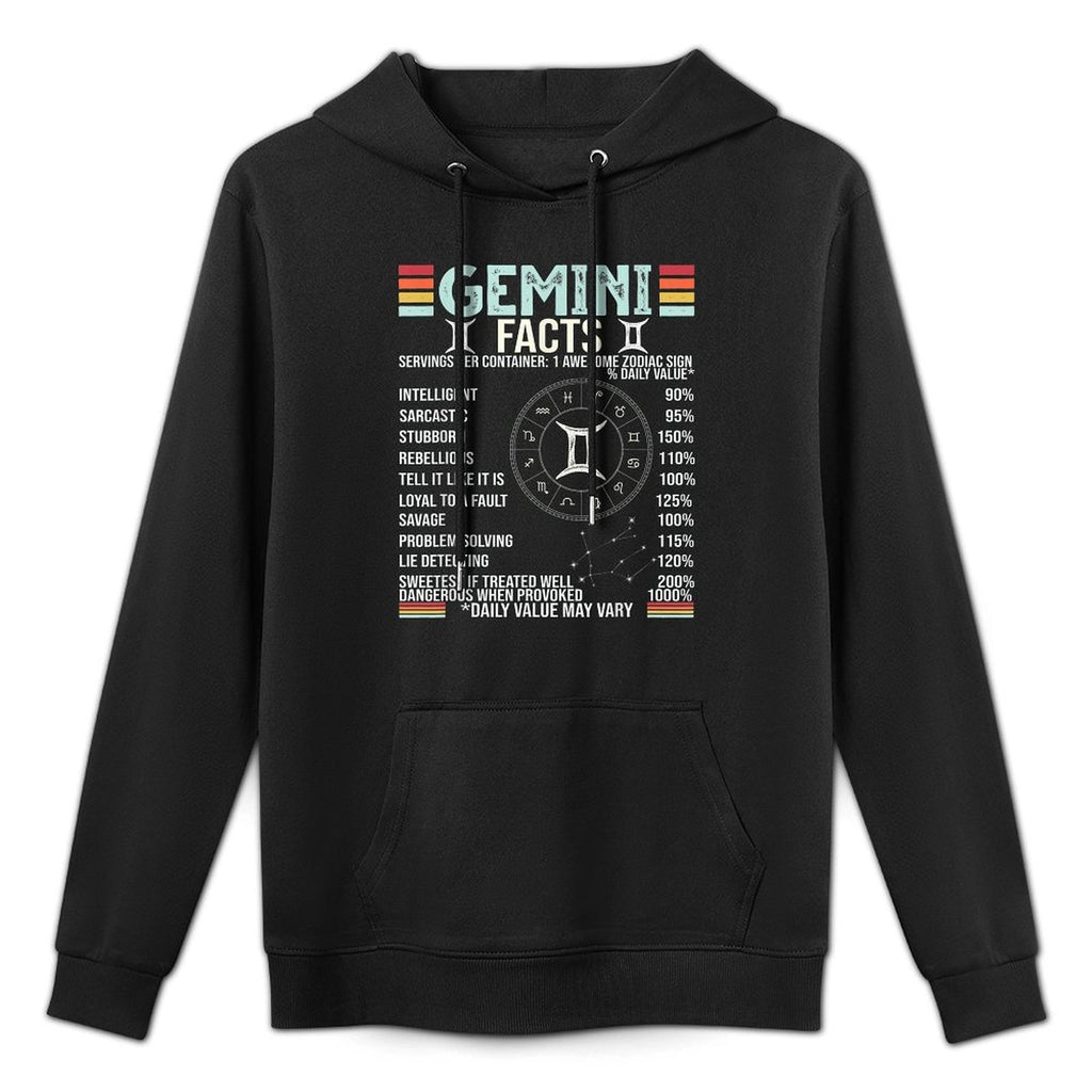 Vintage Astrology May June Birthday Zodiac Sign Retro Gemini Cotton-Polyester Blend Hoodie