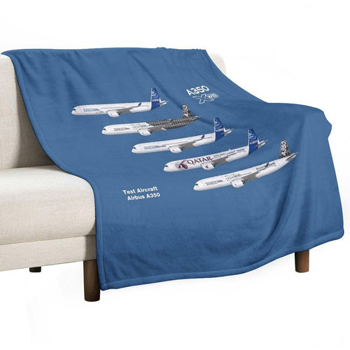 Airbus A350 Test Aircraft Fleet Illustration Lightweight Throw Blanket
