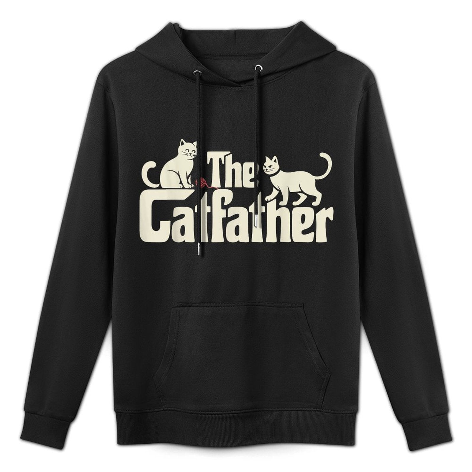 The Catfather Funny Cat Dad Fathers Day Cat Lover Breathable Fabric Hoodie