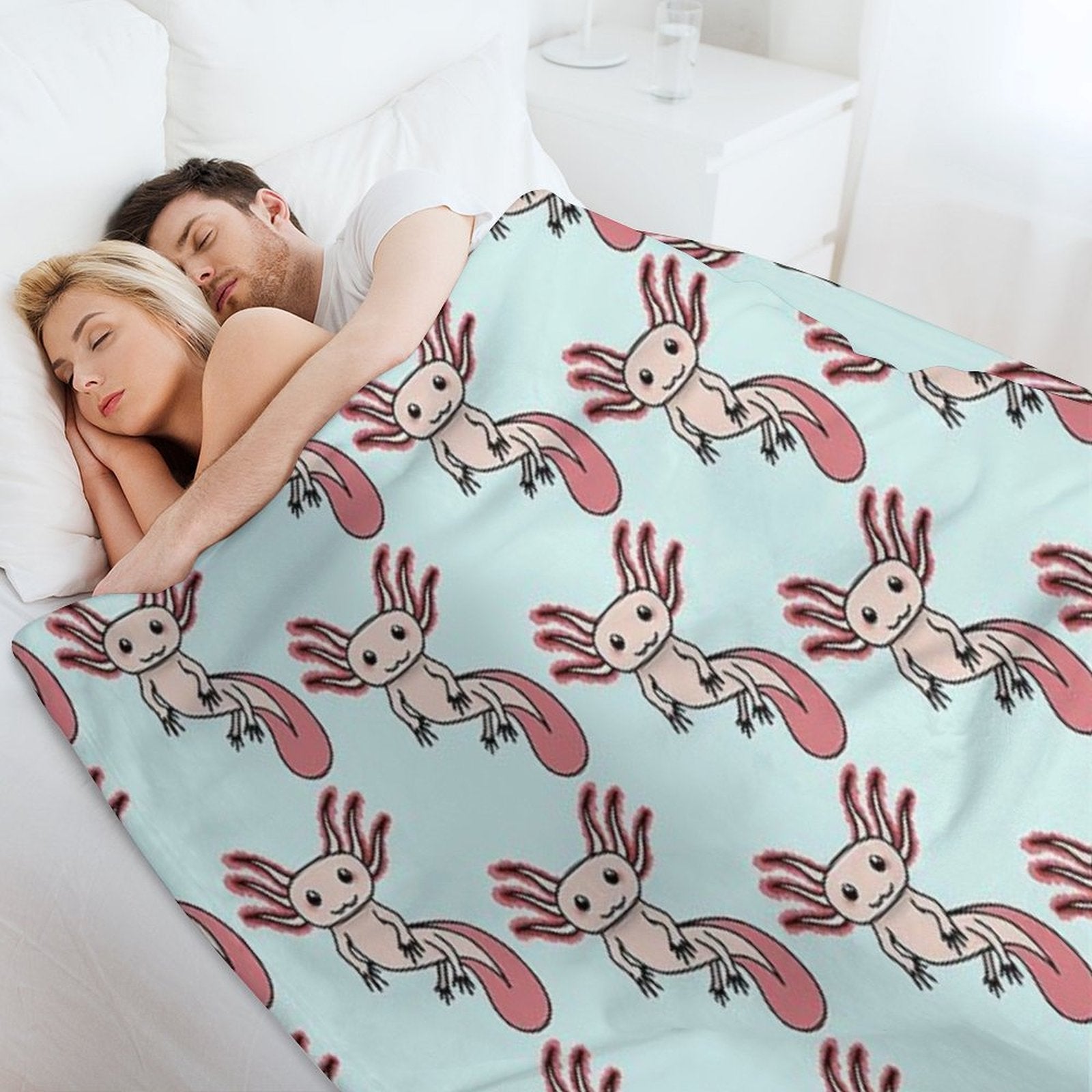 Chibi Axolotl Plush Throw Blanket