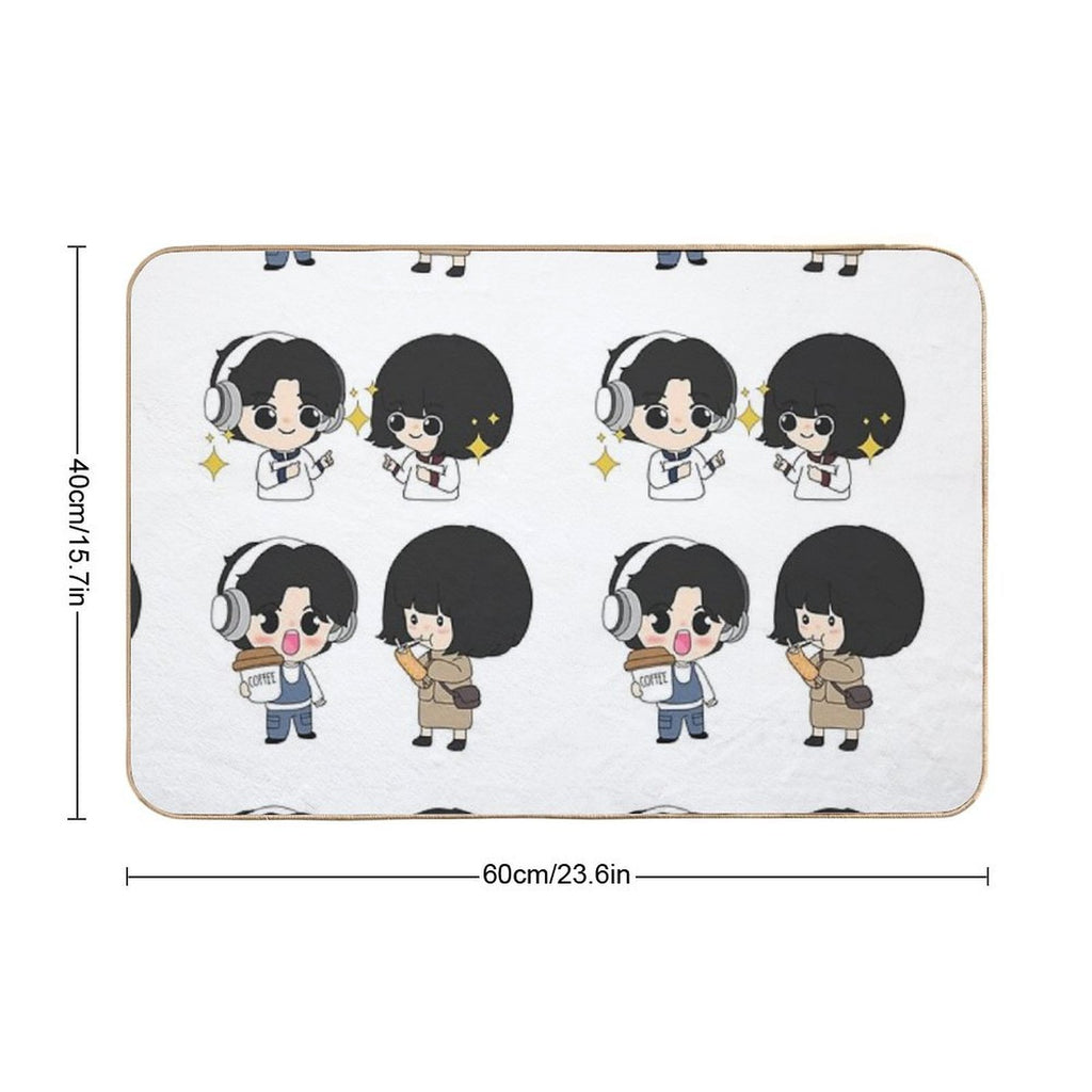 Extraordinary Attorney Woo Chibi Art  Toxin-Free Bath Mat