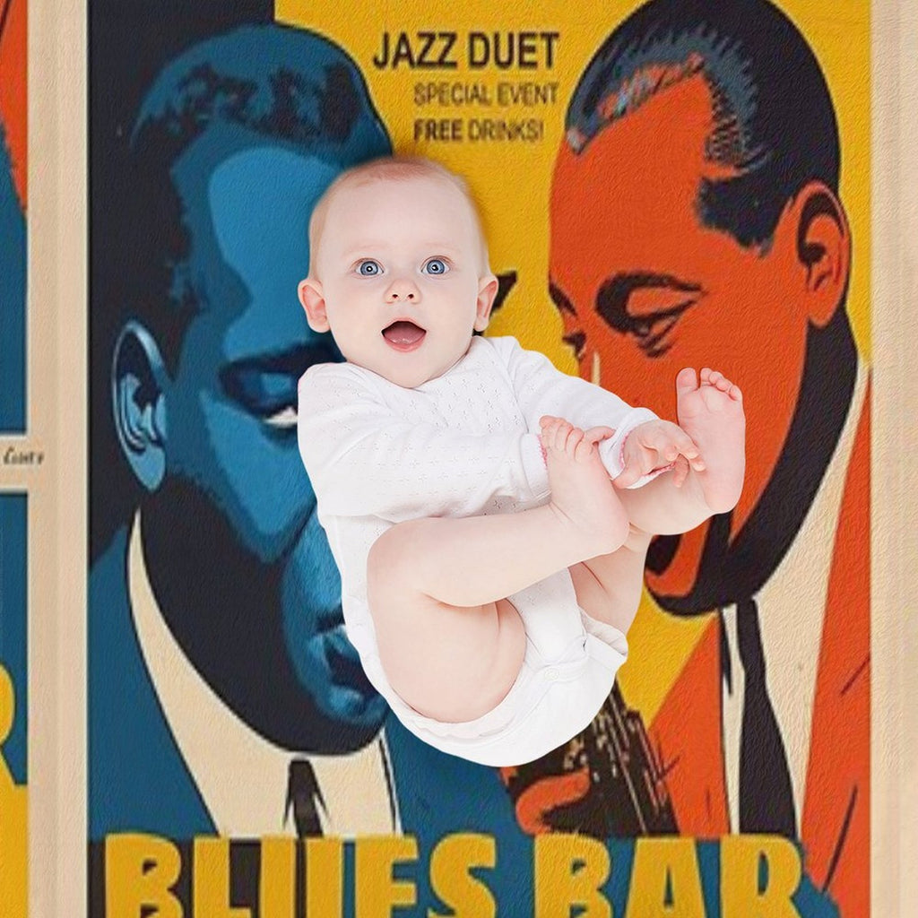 Jazz Poster Wrinkle-free Throw Blanket