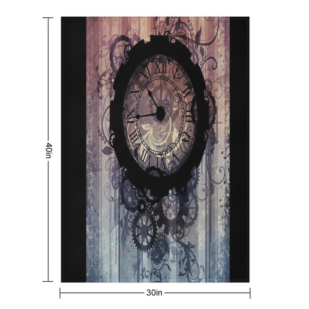 Steampunk Clock Travel-friendly Throw Blanket