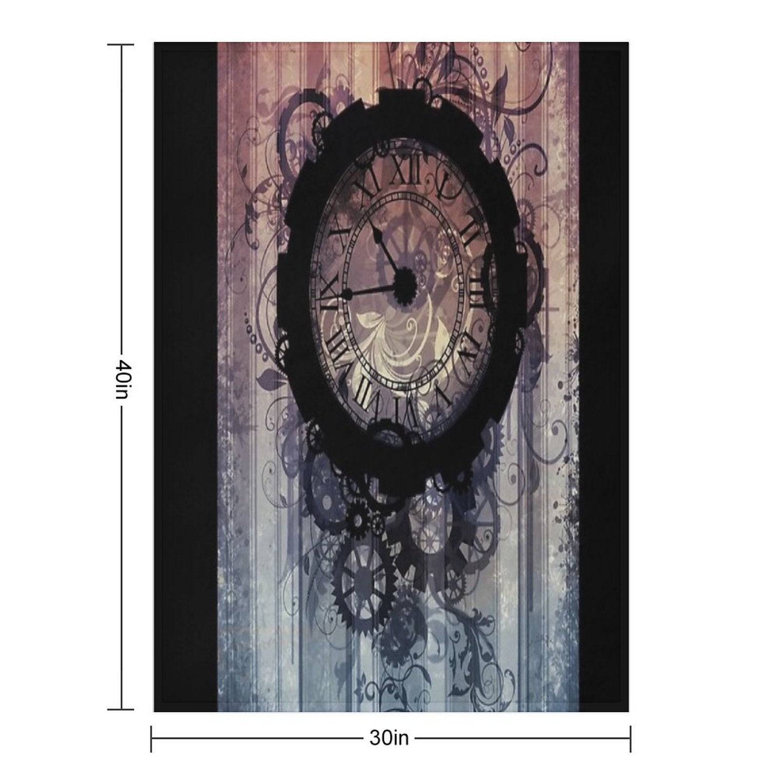 Steampunk Clock Travel-friendly Throw Blanket