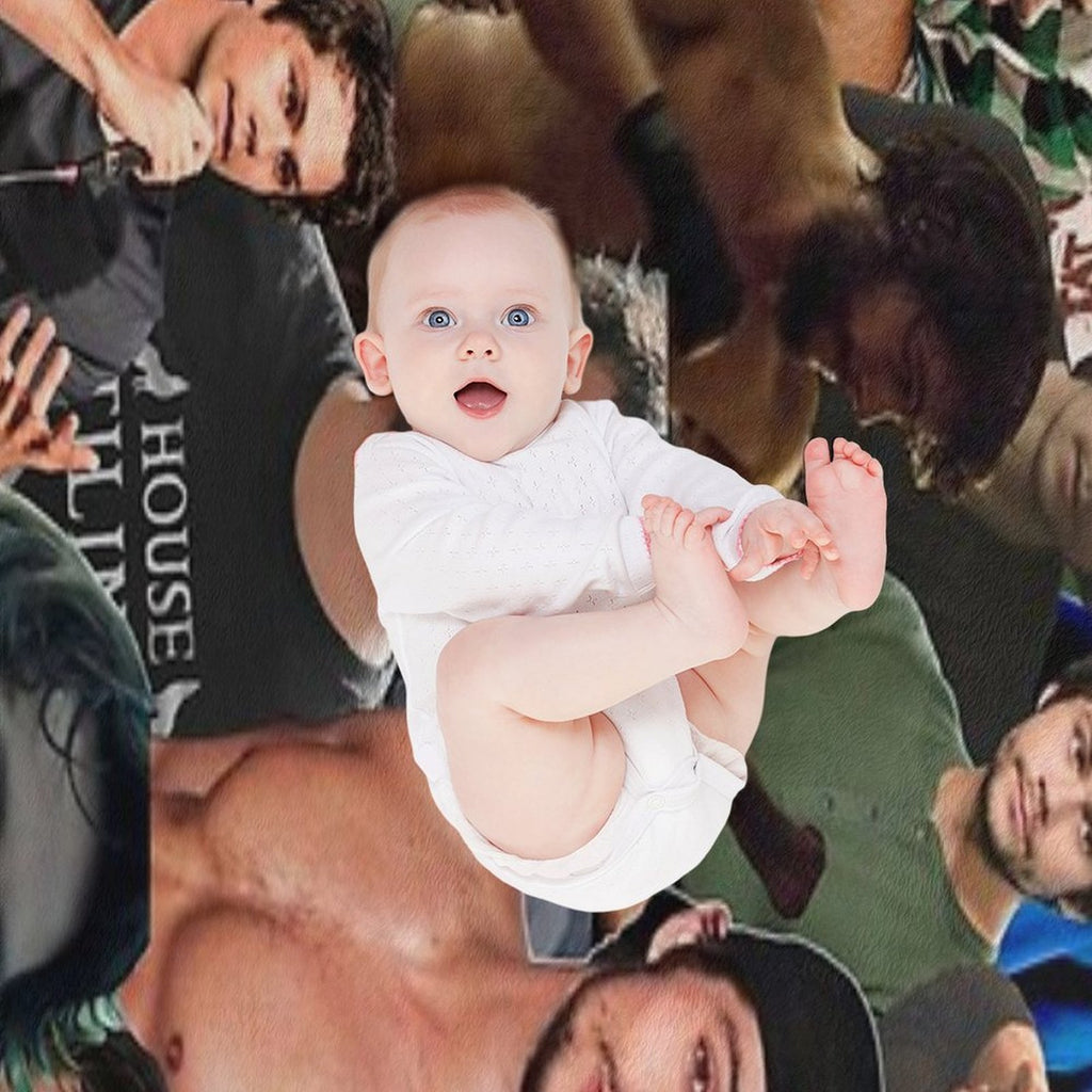 Dylan O’Brien Photo Collage Sustainable Throw Blanket