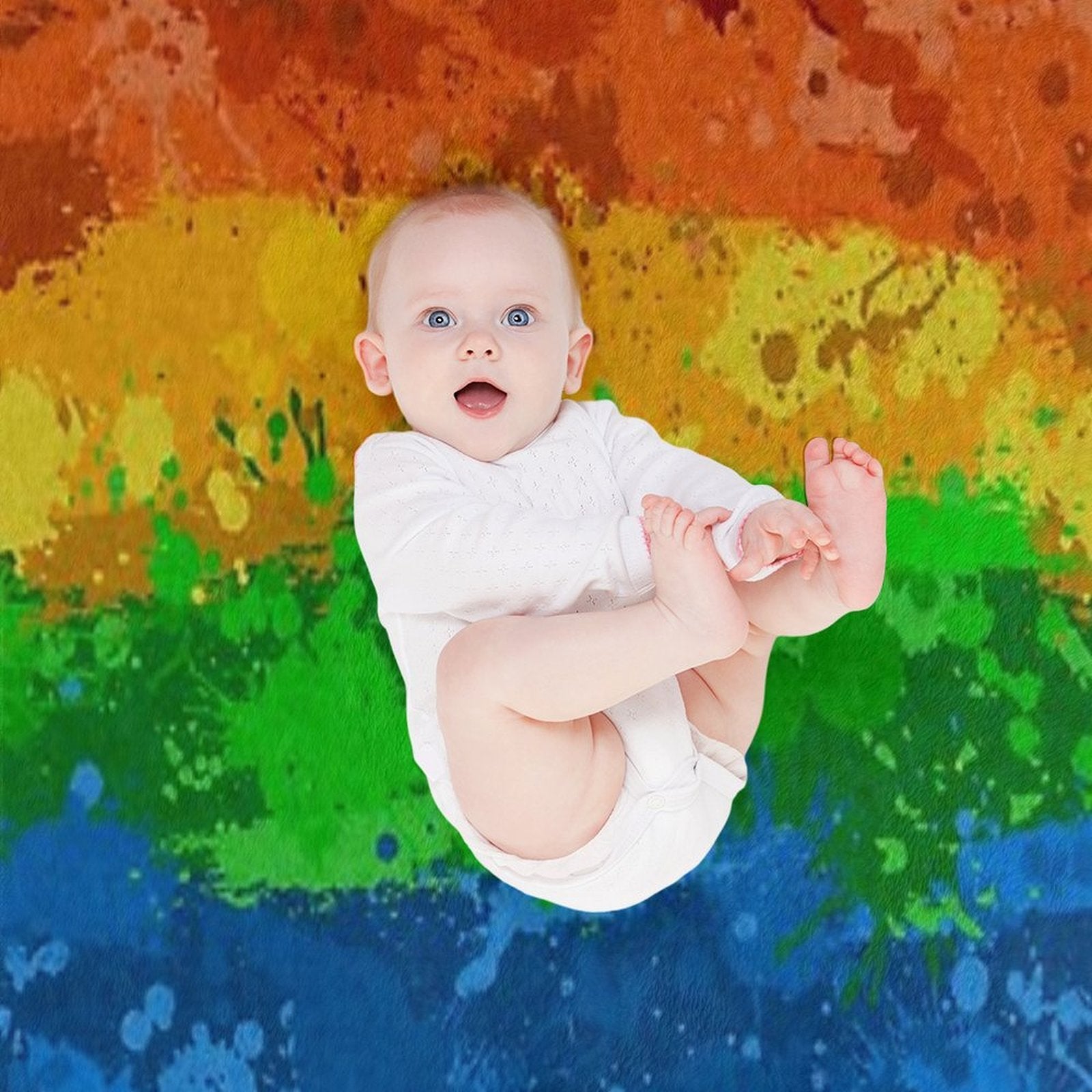 Abstract Paint Splatter LGBTQ Pride Rainbow Flag Background Premium Throw Blanket