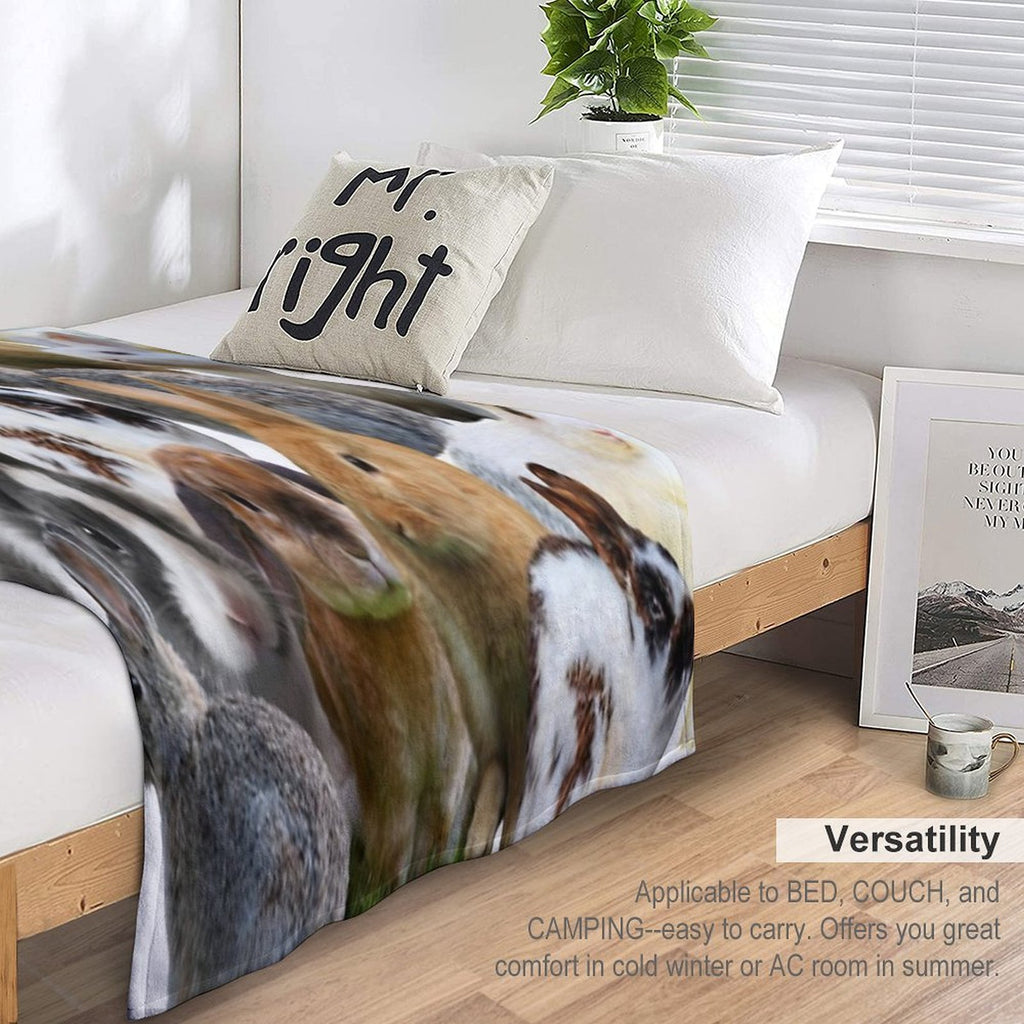 Cute Rabbitsbunnies Wrinkle-free Throw Blanket