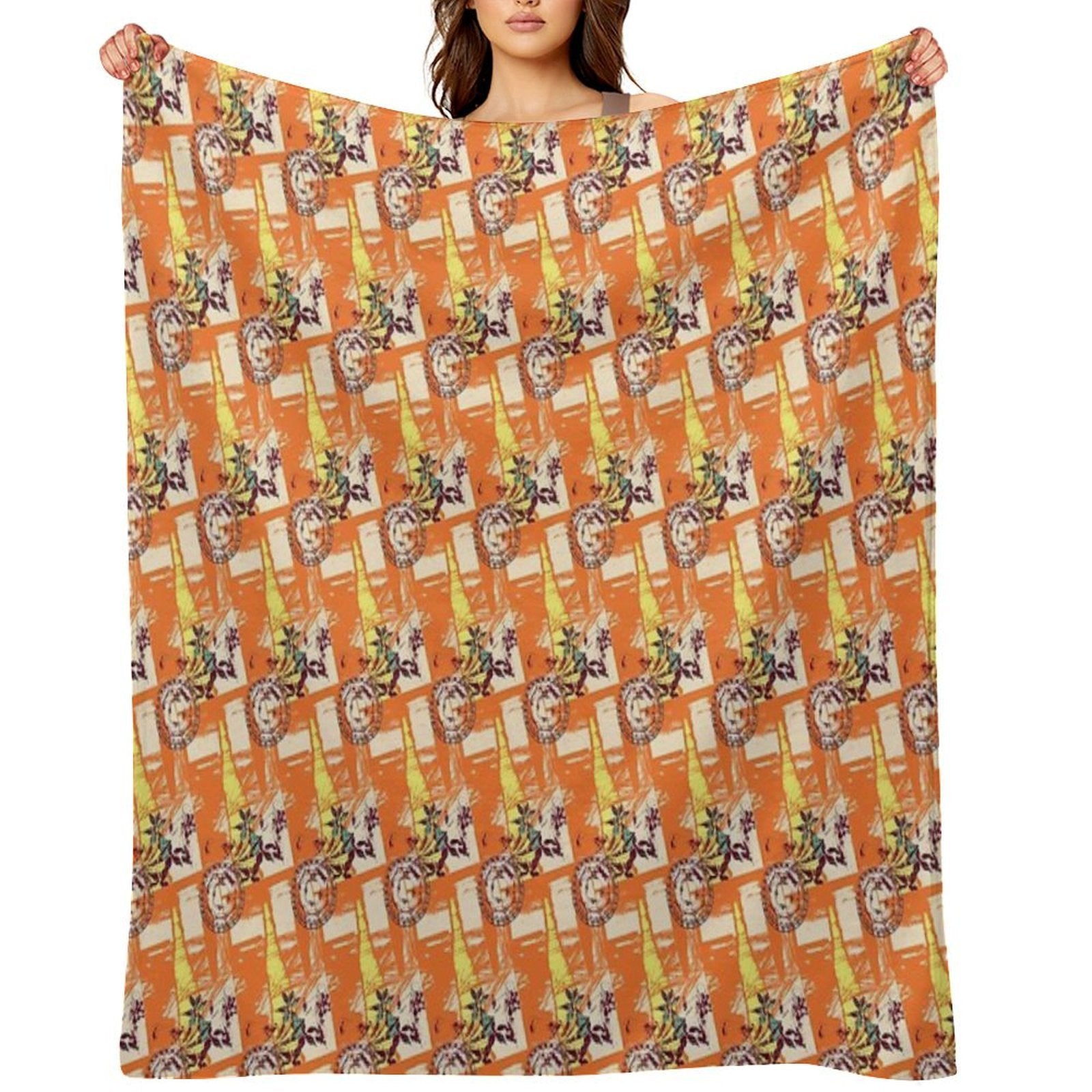 Abstract Flower Pattern Easy Care Throw Blanket