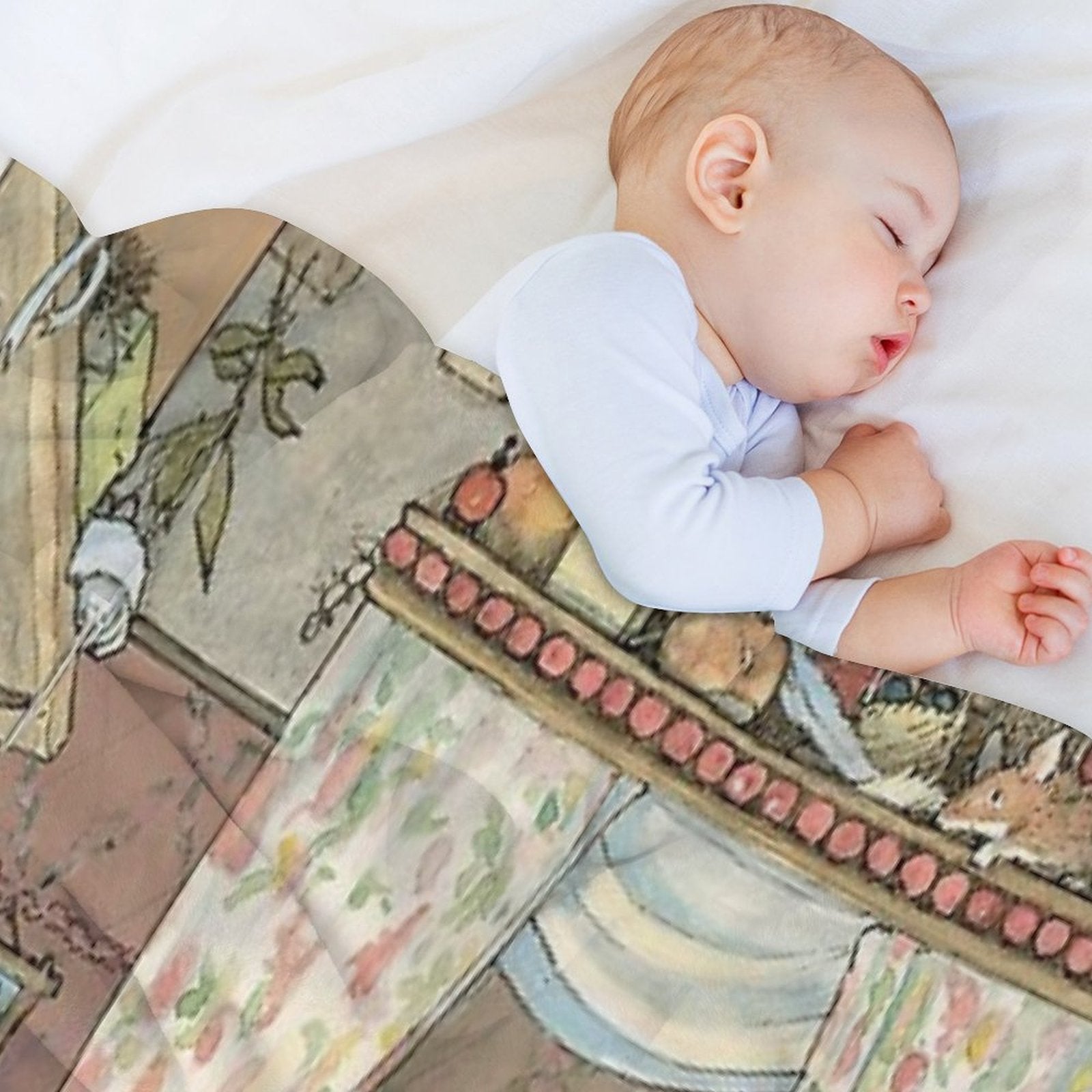 Lady Woodmouse Gets Primrose Ready for Bed Easy Care Throw Blanket