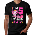 Kids 5th Birthday Girl Axolotl Kids Five Year Old Birthday Comfortable T-Shirt