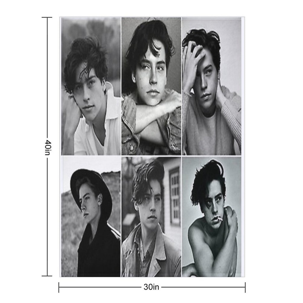Cole Sprouse Black And White Poster Anti-pilling Throw Blanket