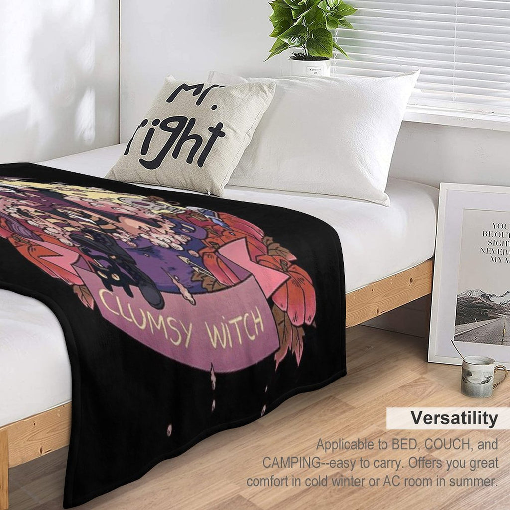Beware of The Clumsy Witch Sustainable Throw Blanket