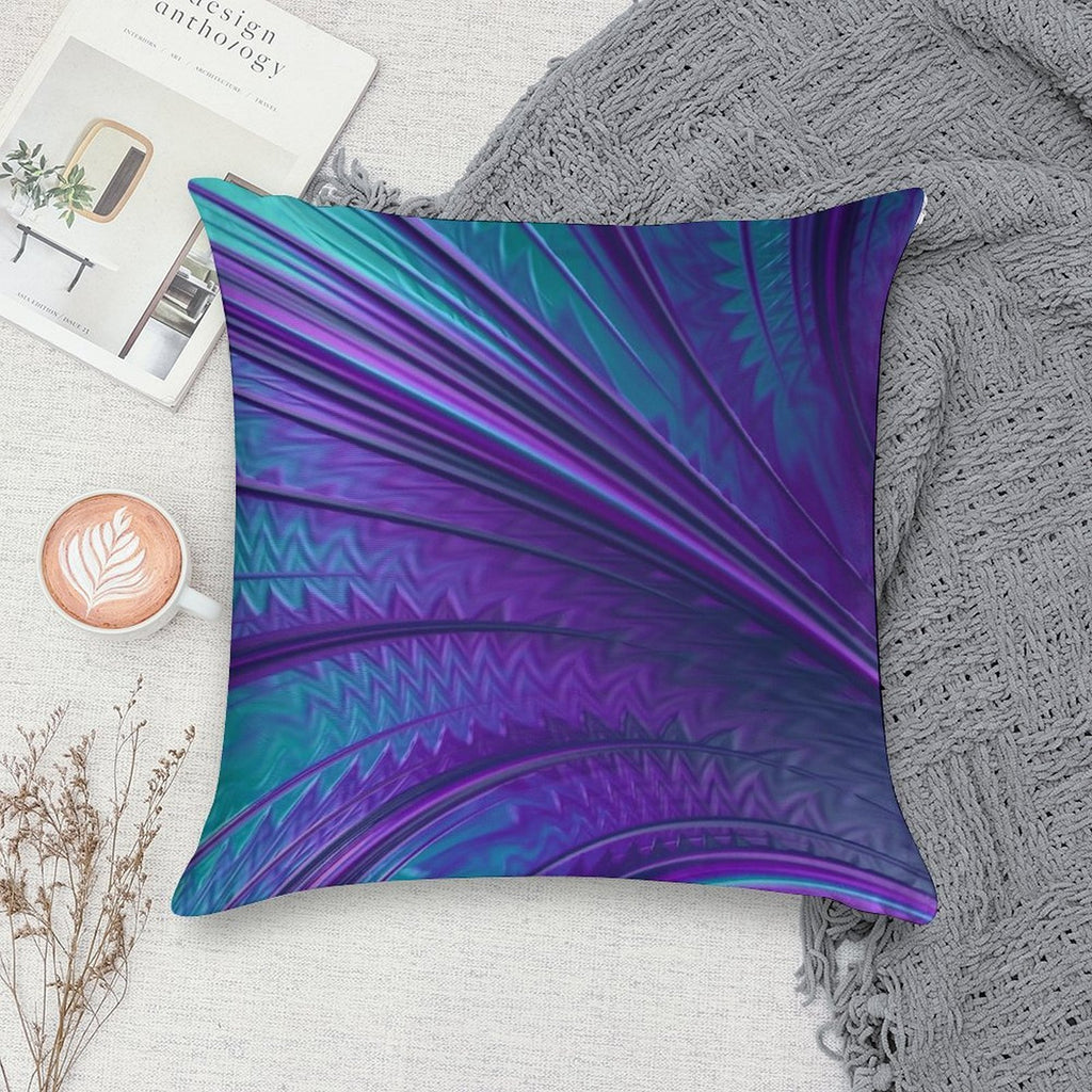 Abstract in Blue And Purple Soft Hidden Zipper Throw Pillow