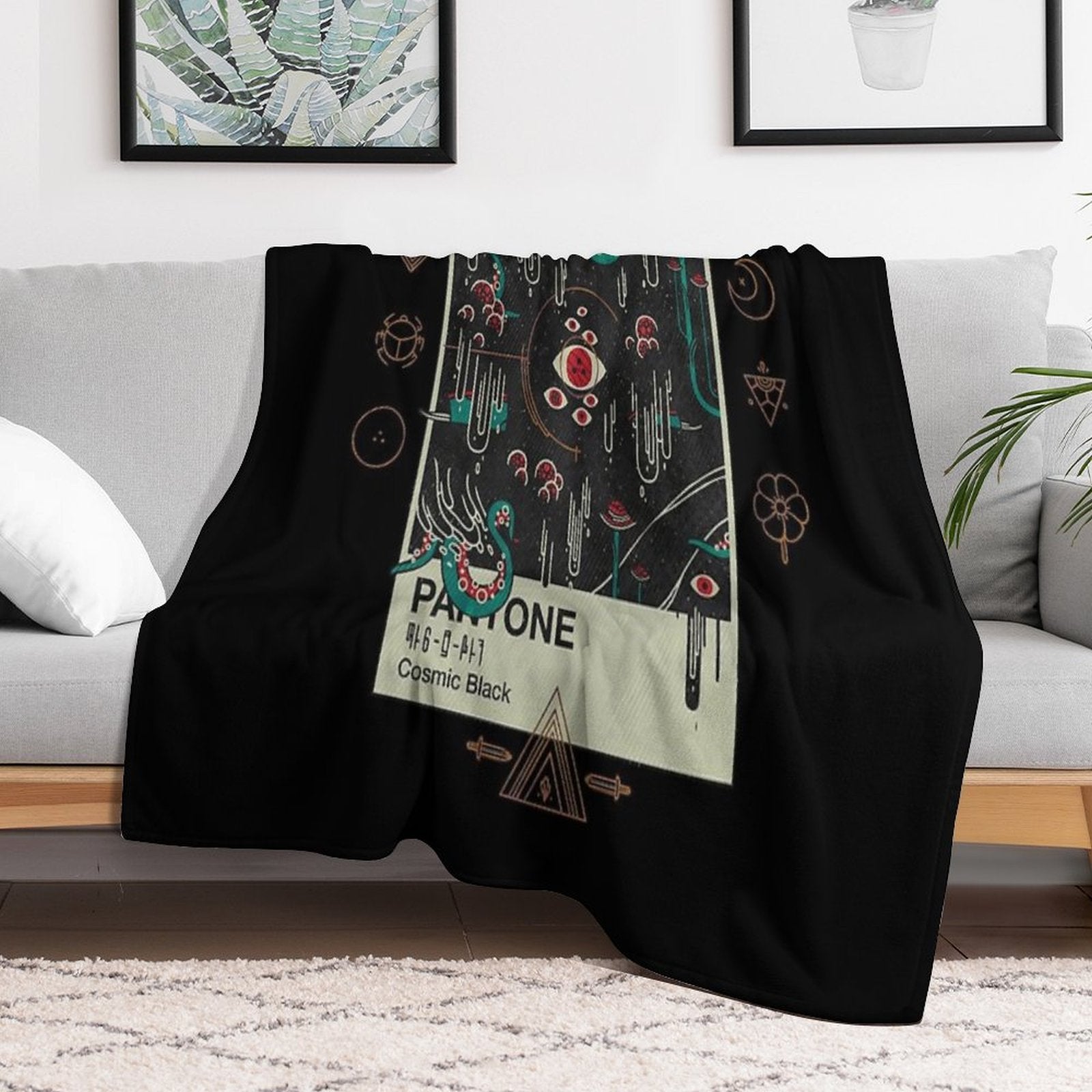 Cosmic Black Versatility Throw Blanket