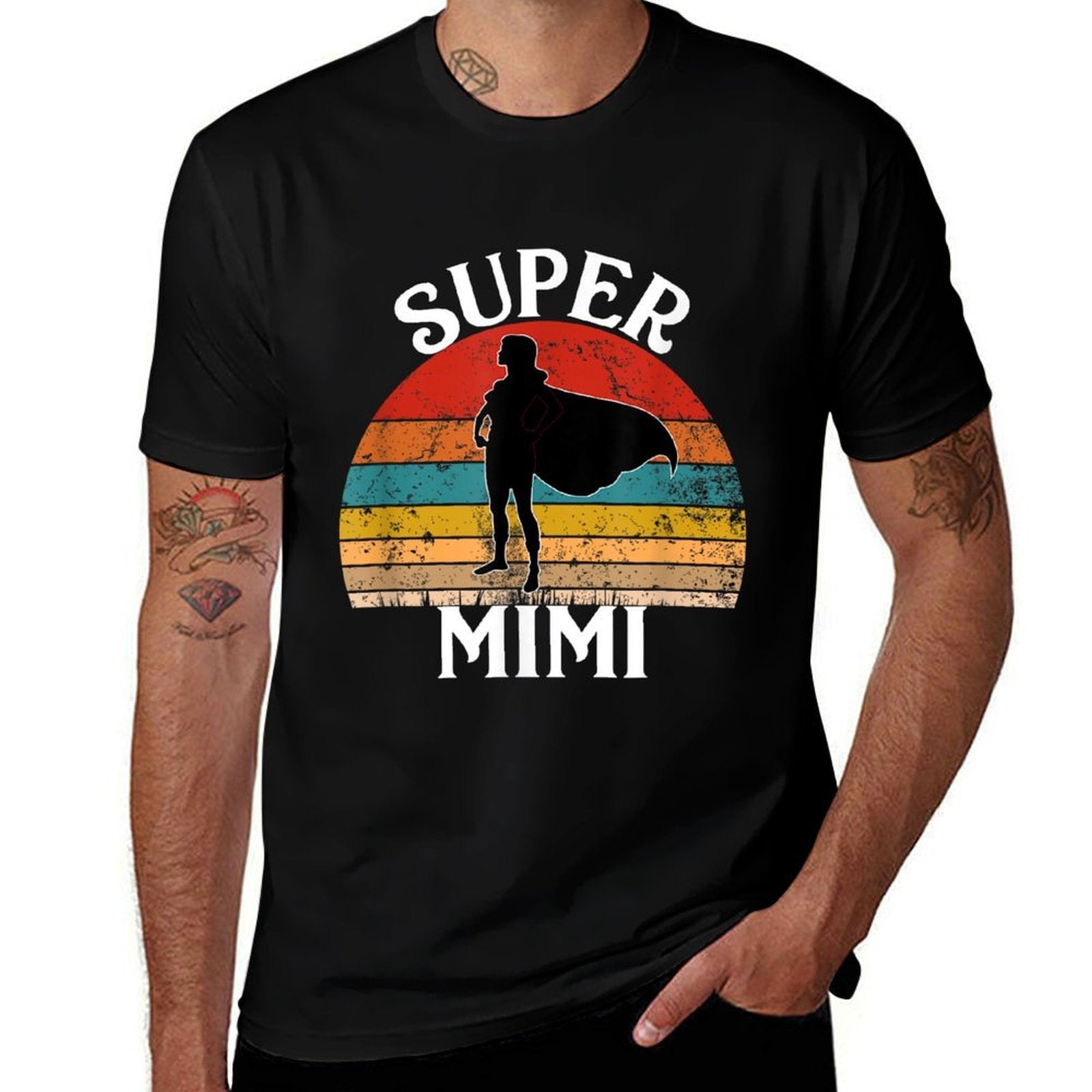 Super Mimi Grandma Funny Vintage Woman Hero  Breathable T-Shirt