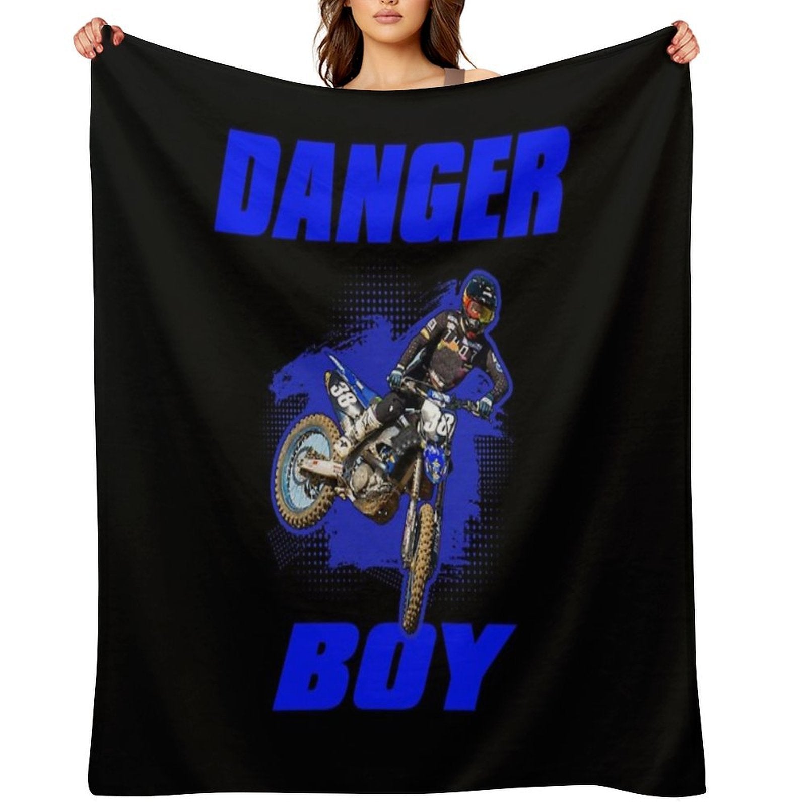 DANGERBOY 38 - Motocross And Supercross Fan Art Travel-friendly Throw Blanket