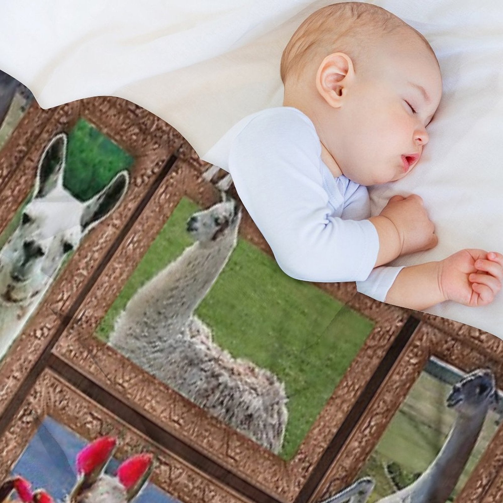 3D Llama-gigapixel Sustainable Throw Blanket