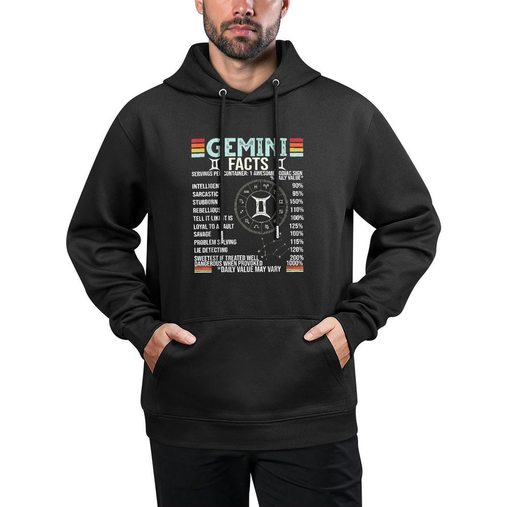 Vintage Astrology May June Birthday Zodiac Sign Retro Gemini Cotton-Polyester Blend Hoodie